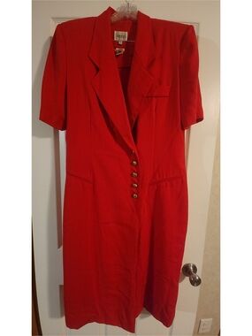 Leslie Fay Vibrant Red Vintage Dress